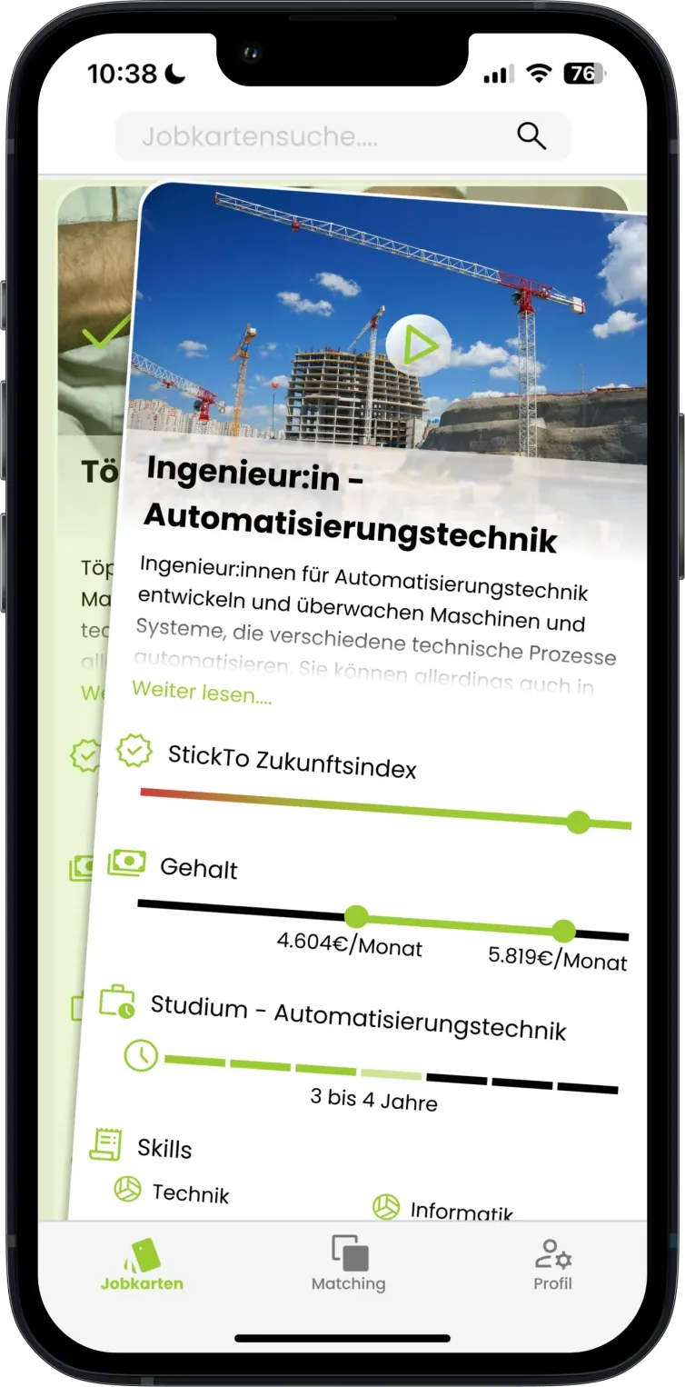 StickTo App - Jobkarte